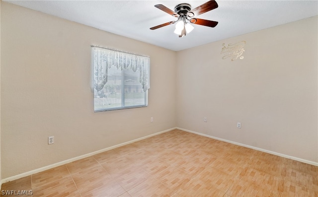 empty room with ceiling fan