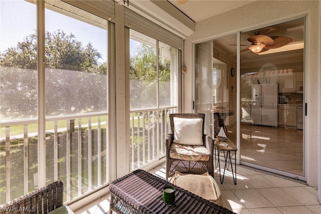 sunroom with plenty of natural light