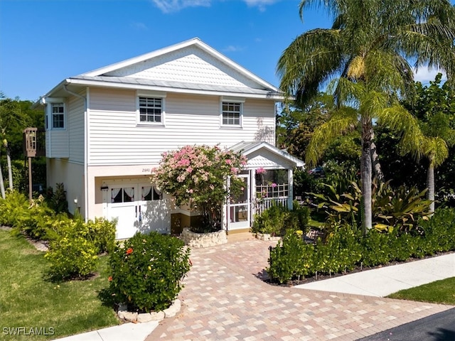 view of front of house with a garage