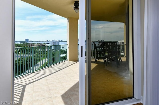 balcony with a city view