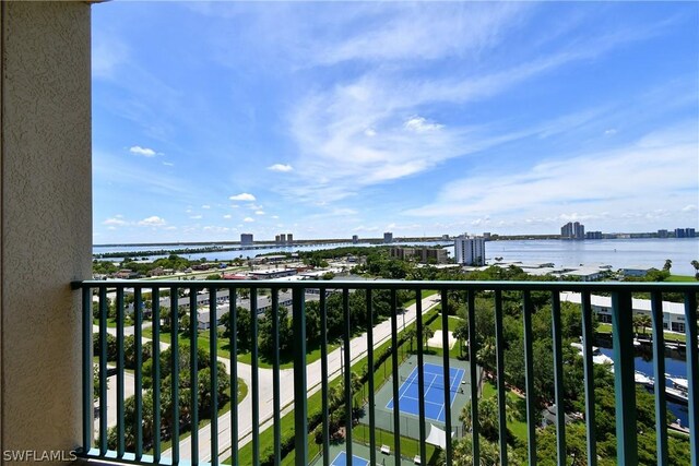 balcony with a water view