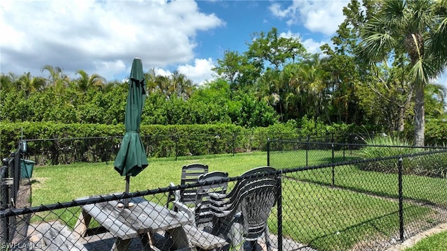 view of yard with fence