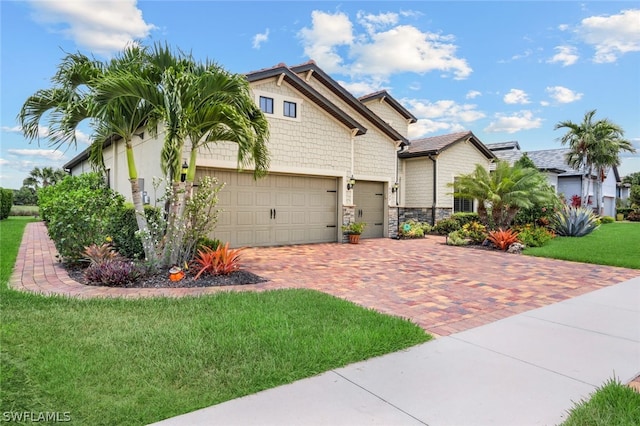 craftsman-style home with a front lawn