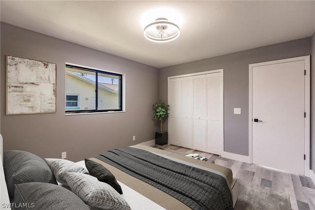 bedroom featuring wood-type flooring