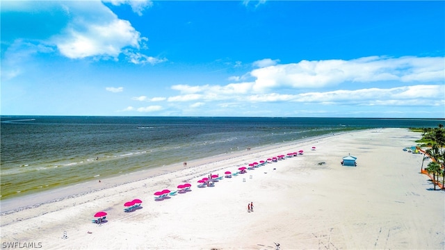 water view with a view of the beach