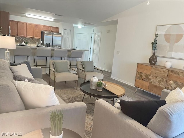 living room featuring hardwood / wood-style floors