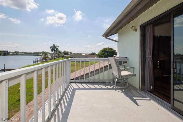 balcony with a water view