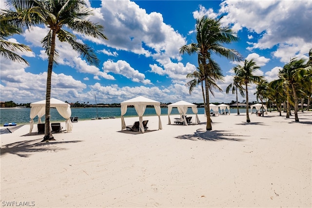 water view with a gazebo