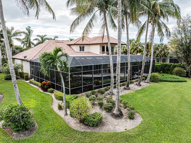 exterior space featuring a lanai