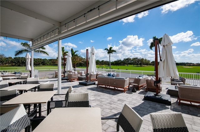 view of patio with an outdoor hangout area