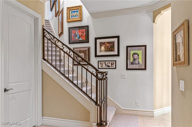 stairs with ornamental molding