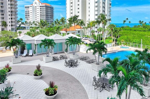 view of pool featuring a patio area