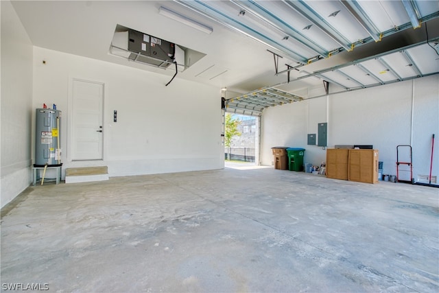 garage featuring electric water heater