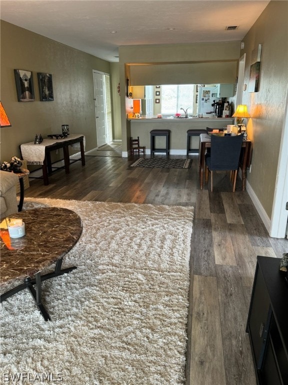 living room featuring hardwood / wood-style floors