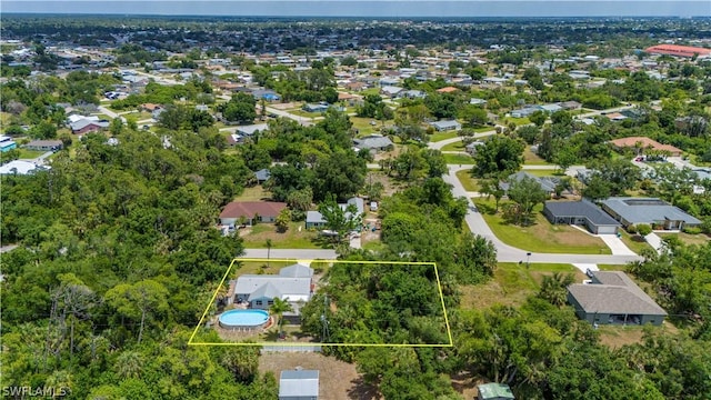 drone / aerial view with a residential view