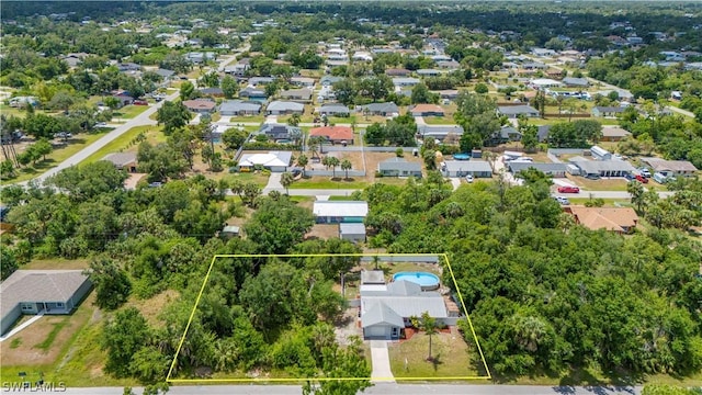 aerial view with a residential view