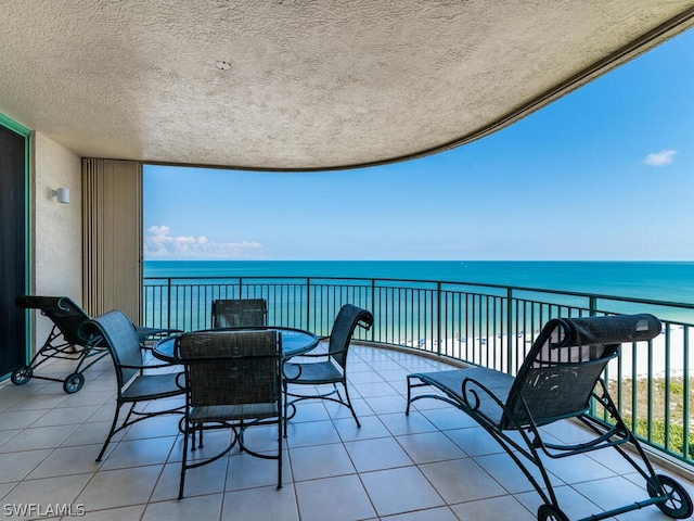 balcony with a water view