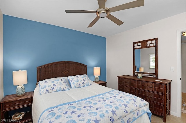 bedroom with ceiling fan