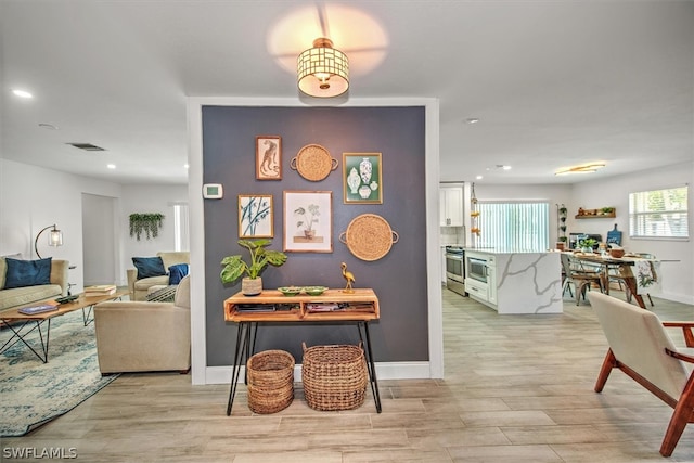 interior space with light wood-type flooring