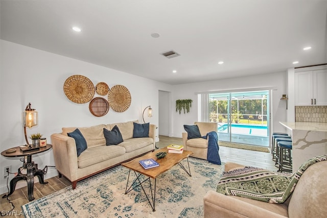 living room featuring hardwood / wood-style floors