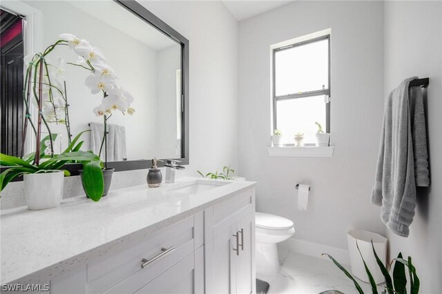 bathroom with vanity and toilet