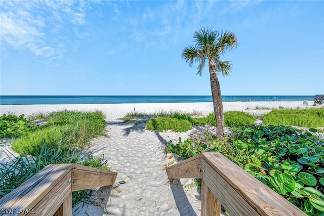 water view with a view of the beach