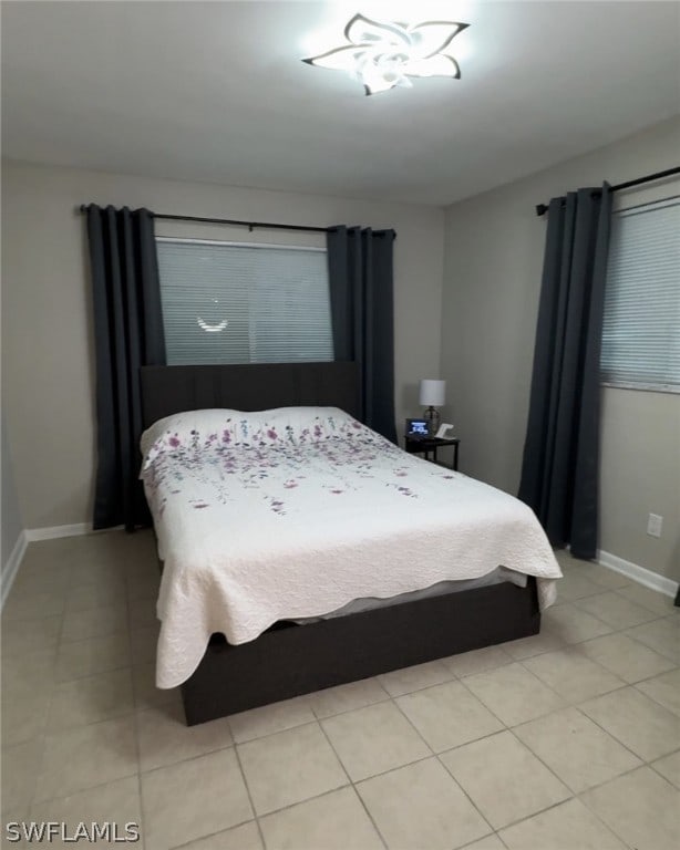 view of tiled bedroom