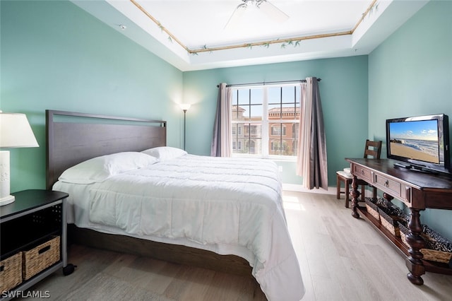 bedroom featuring light hardwood / wood-style flooring