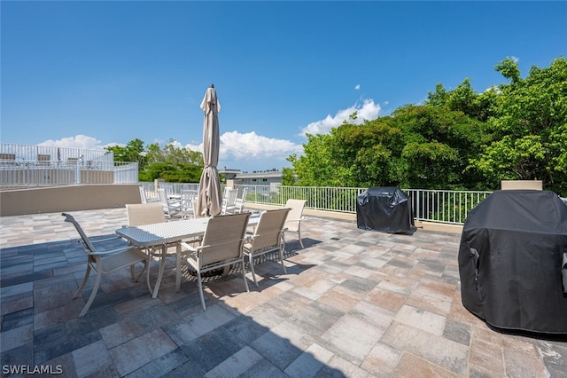 view of patio / terrace with a grill