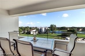 balcony with a water view