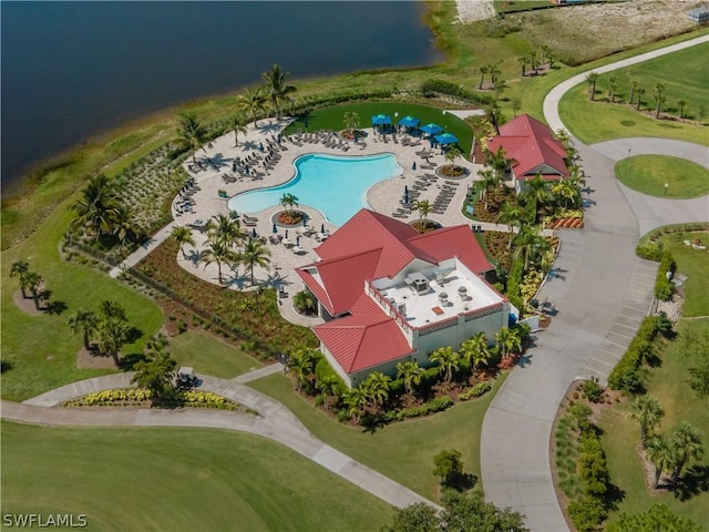16521 Goldenrod Ln Unit 202, Alva, FL 33920 - bird's eye view of a pool area