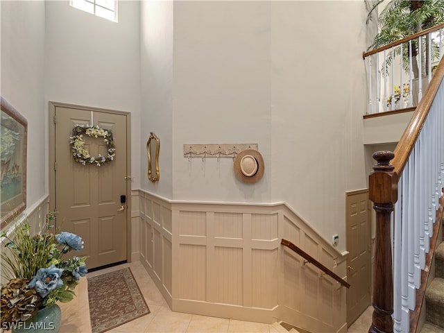 view of tiled foyer entrance