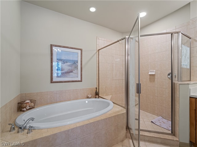 bathroom with plus walk in shower