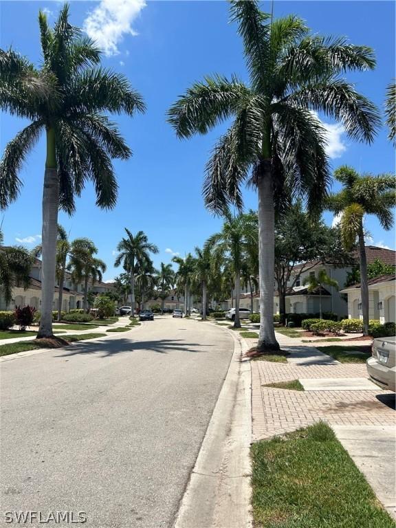 view of street featuring sidewalks and curbs