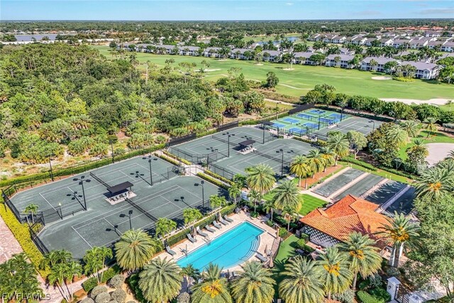 16348 Viansa Way Unit 102, Naples, FL 34110 - aerial view of a pool and a golf course