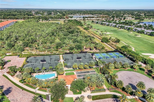 16348 Viansa Way Unit 102, Naples, FL 34110 - aerial view of property's location featuring a golf club, a large body of water, and a pool area