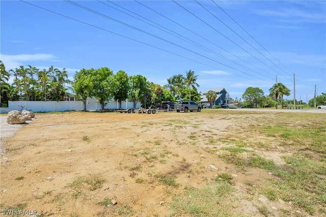 view of yard with fence