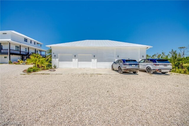 exterior space with a garage