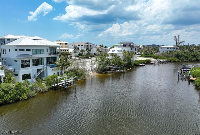 water view with a dock