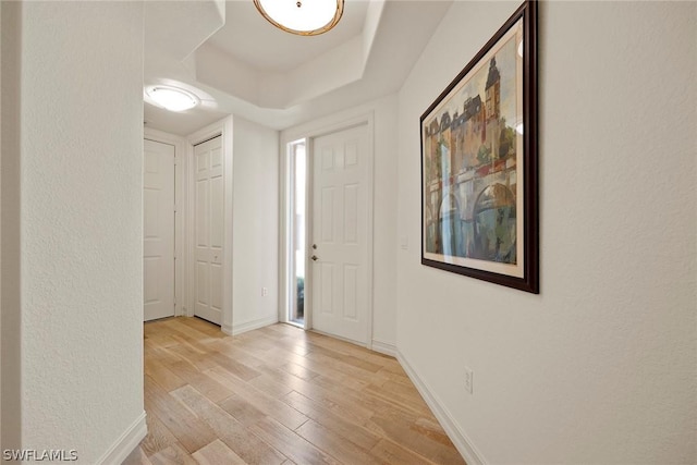 foyer entrance featuring light hardwood / wood-style floors