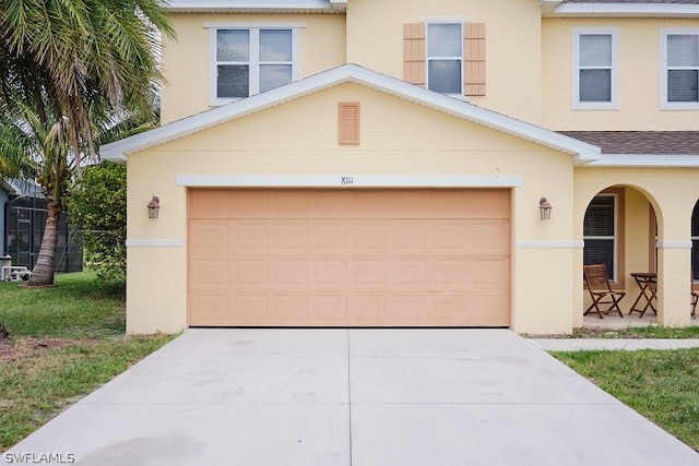 view of front of house with a garage