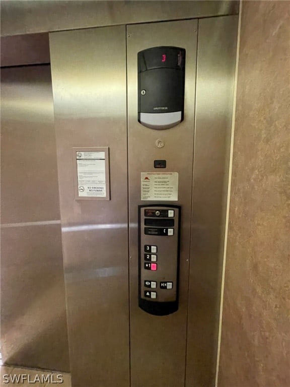 interior details featuring elevator