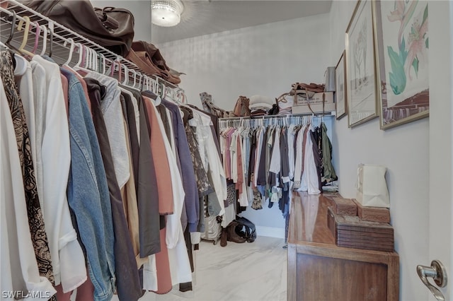 view of walk in closet