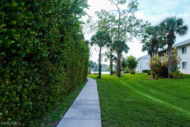 view of home's community with a yard