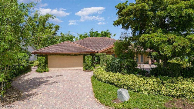 view of front facade featuring a garage