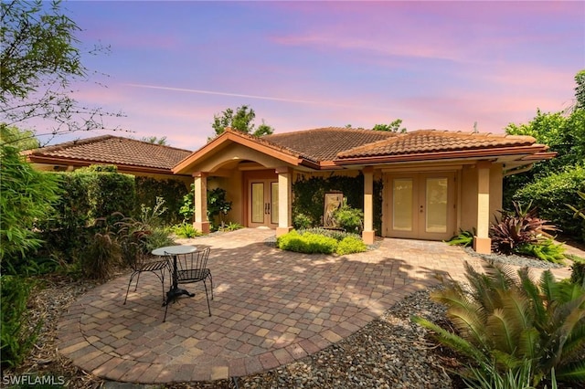 exterior space with a patio area and french doors