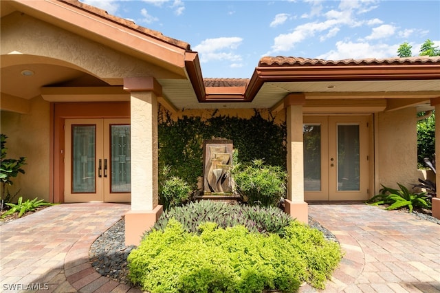 entrance to property with french doors