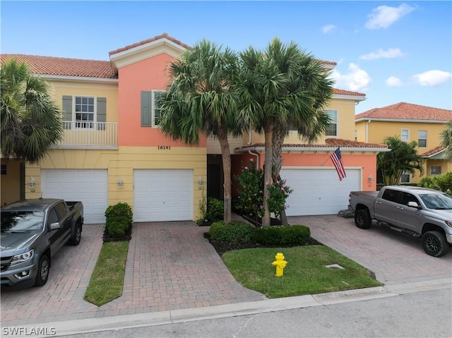 view of front of home with a garage