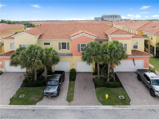 view of front of house with a garage