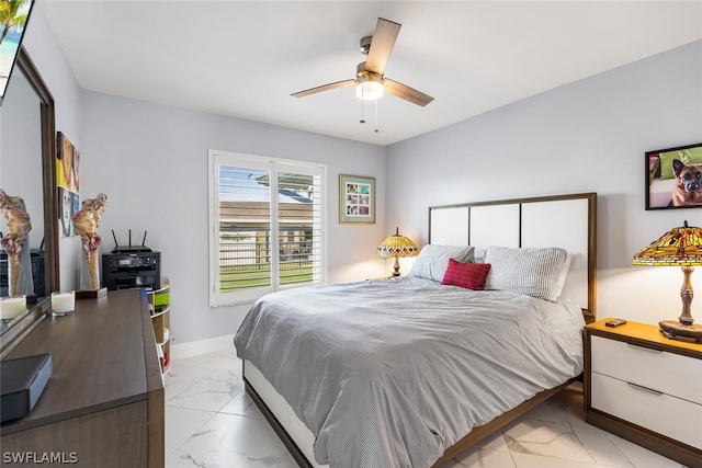 bedroom with ceiling fan